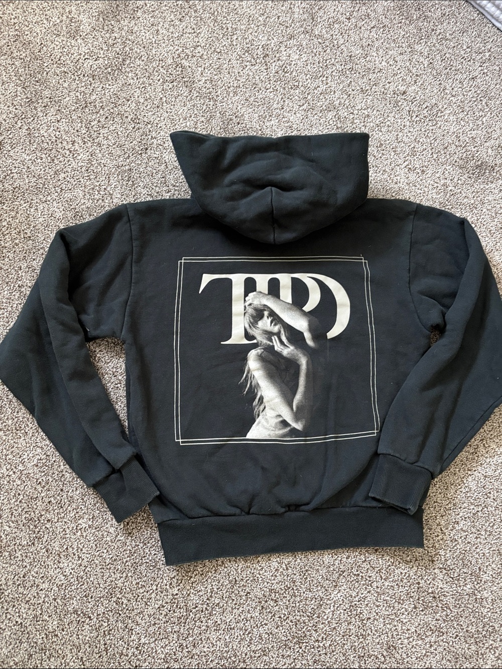 Taylor Swift Black Graphic Hoodie Sweatshirt -   The Tortured Poets Department